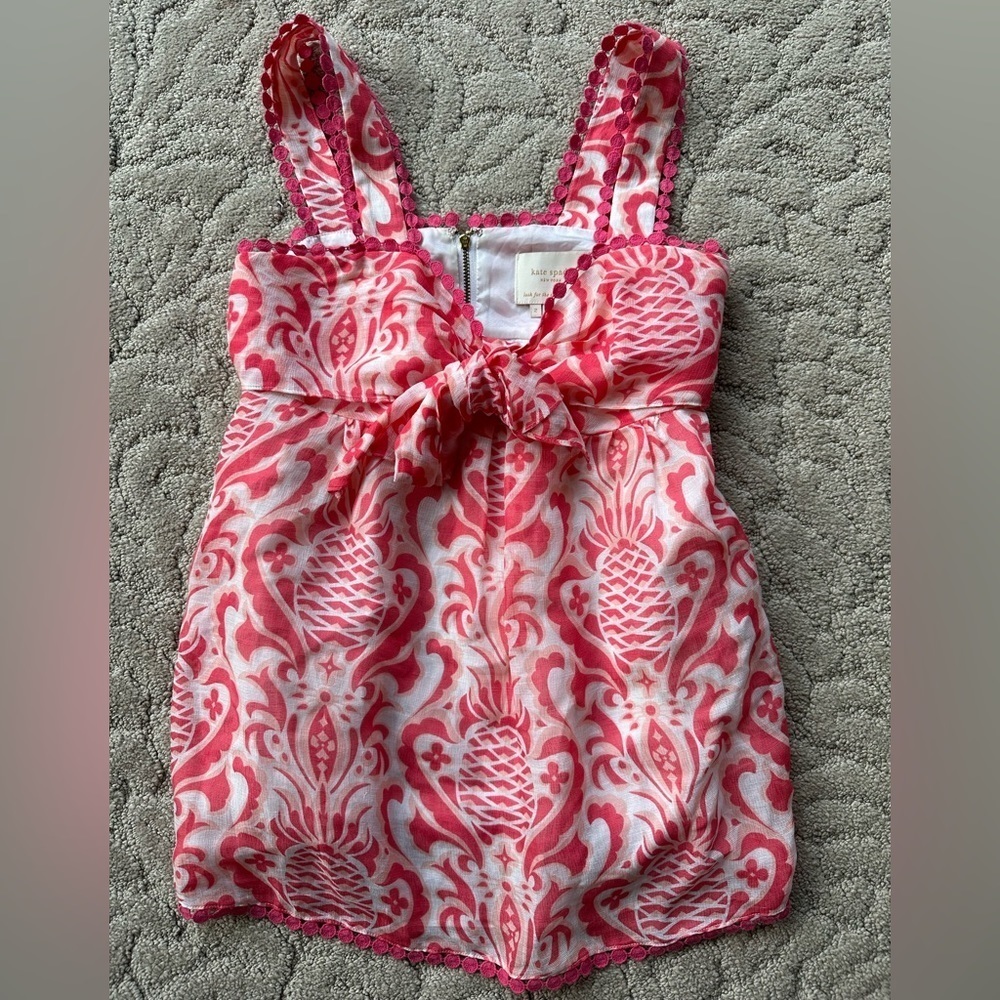 Kate Spade Vintage RARE Size 2 Coral Pineapple Top 🍍